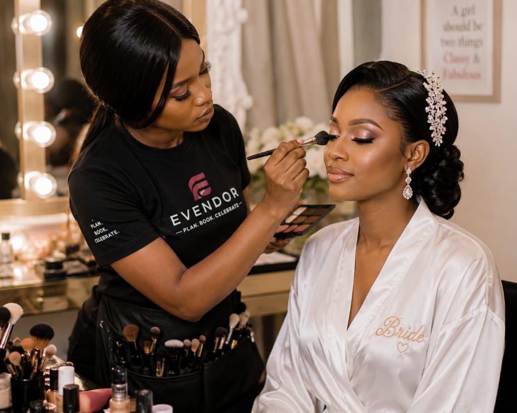 Makeup artist at work